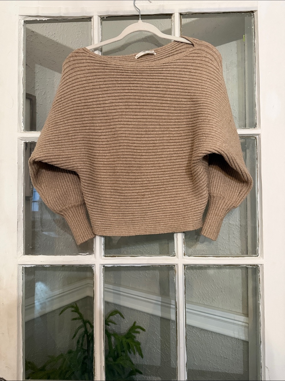 Anthropologie Women’s Ribbed Dolman Sweater - Tan